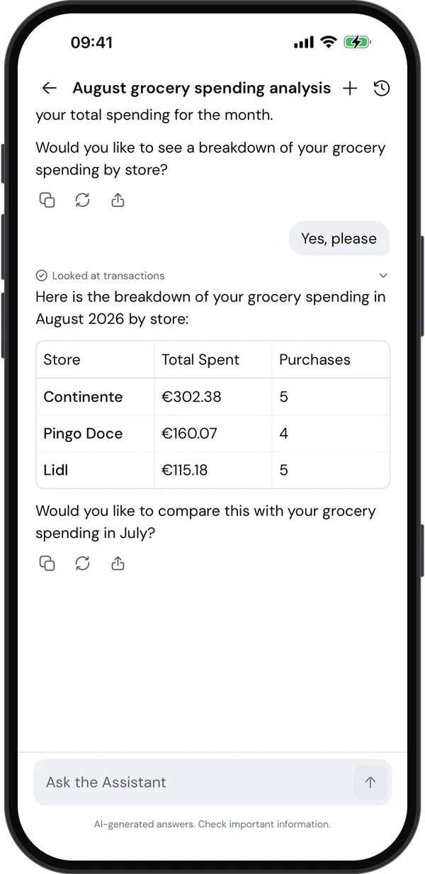 A conversation with the AI agent in the guito app